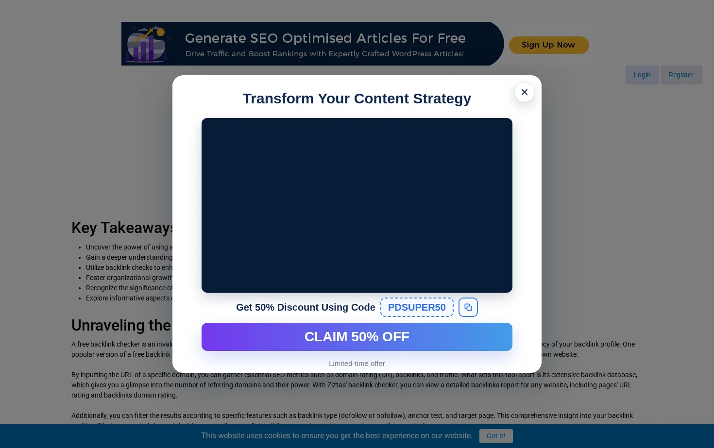 Backlink Checker 页面快照